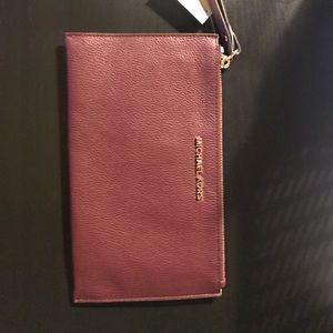 Michael Kors Merlot Medium Wristlet